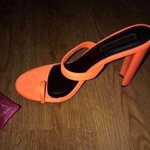 Neon orange heels